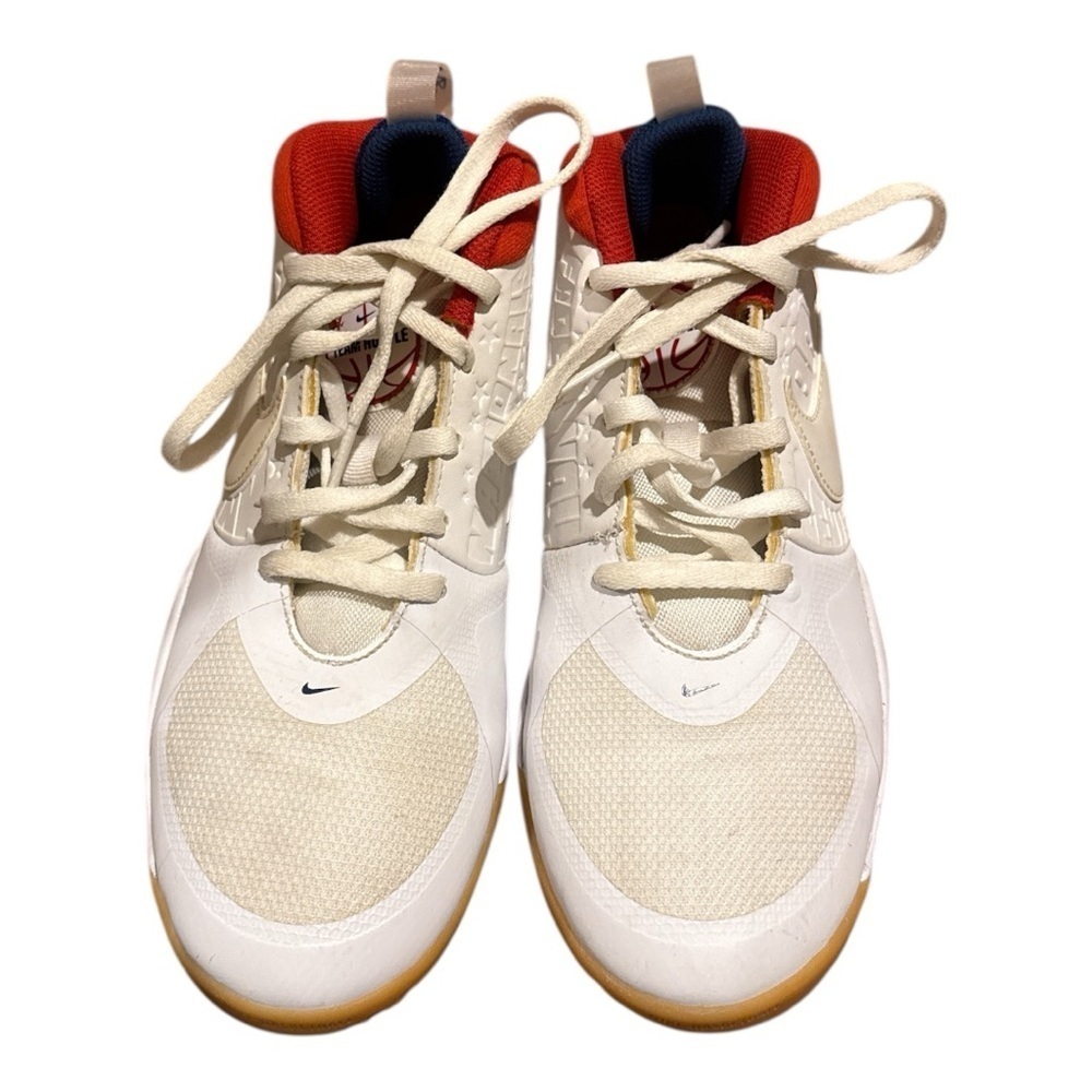 NIKE White and Red High-Top Sneakers